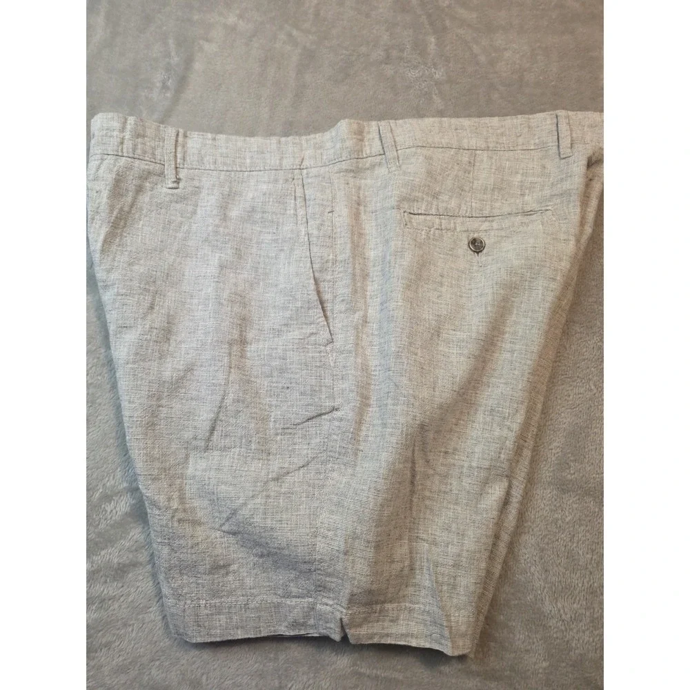 Goodfellow & Co Linden Shorts Mens 40 Beige Linen Blend Flat Front Casual Chino